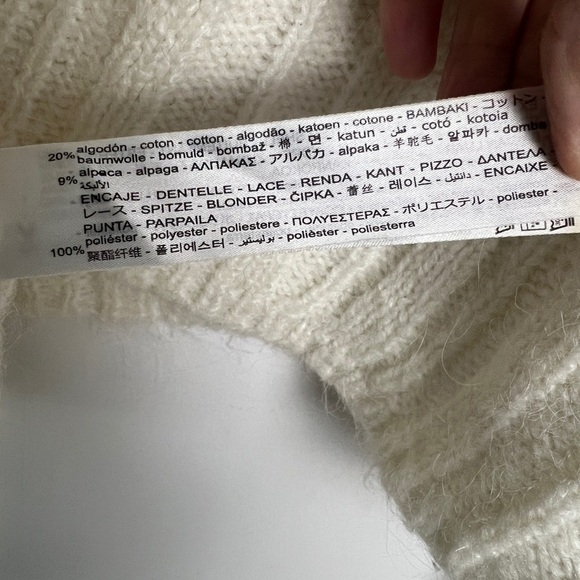 NWOT ZARA Alpaca Blend Long Sleeve Open Knit Lace Boho Blogger Favorite Sweater - Picture 10 of 11